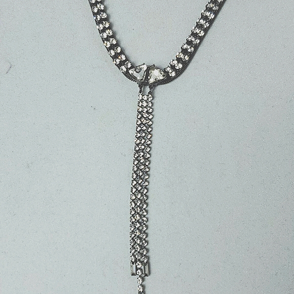 Rebecca Minkoff Gemma Fringe Necklace (Crystal) Necklace - Picture 2 of 4